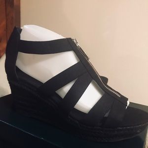 Lauren by Ralph Lauren Kelcie Black Wedge Sandals9
